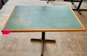 lot 31 image: Restaurant Rectangle Pedestal Table- Blueteal