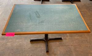 lot 32 image: Restaurant Rectangle Pedestal Table- Blueteal