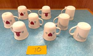 lot 70 image: Lot of 9 Corning Ware Coffee Cups