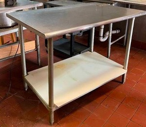 lot 64 image: Stainless Steel Commercial Kitchen Work Table