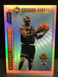 lot 1 image: 1996 Topps Michael Jordan M14 Mystery Finest Refractor
