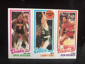 lot 4 image: 1980 Topps Larry Bird Rebound Leaders
