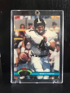 lot 19 image: Brett Farve RC 1991 Topps Stadium Club