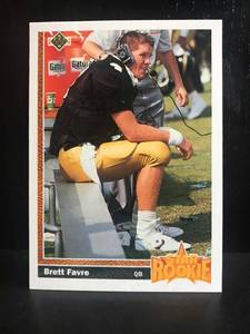 lot 20 image: Brett Farve RC 1991 Upper Deck