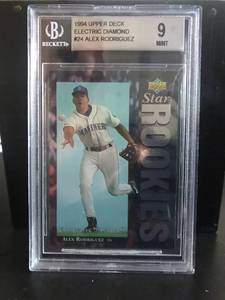 lot 30 image: Alex Rodriguez RC Beckett Graded 9 Mint 1994 UD Electric Diamond