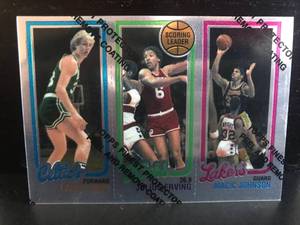 lot 35 image: Bird, Erving, Magic Reprint Topps Finest Refractor 1996 Topps