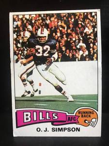 lot 44 image: O J Simpson 1975 Topps