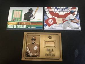 lot 48 image: Game Used Bat Cards Wade Boggs, Robin Yount & Mo Vaughn