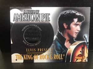 lot 50 image: Elvis Presley Worn Leather Jacket Relic Card 2001 Topps
