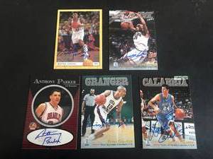 lot 51 image: 5 Autographed Basketball Rookie Cards