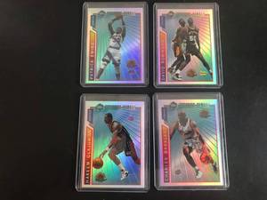 lot 64 image: 4 Different Topps Mystery Finest Refractor Cards Barkley, Robinson, Ewing, Olajuwon