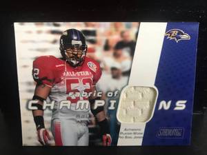 lot 84 image: Ray Lewis Player Worn Pro Bowl Jersey Card 4631499 2002 Topps