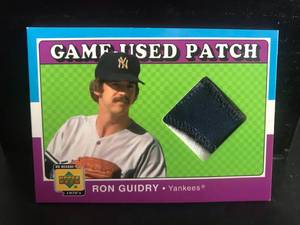 lot 86 image: Ron Guidry Game Used Patch 2001 Upper Deck