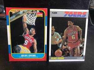 lot 106 image: 2 - Julius Erving Fleer Cards
