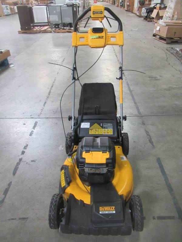 lot 59 image: Dewalt 21.5 in. 20-Volt MAX Lithium-Ion Cordless Battery Walk Behind Self Propelled Mower DCMWSP244U2