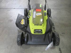 lot 34 image: Ryobi 18 in. 40-Volt 2-in-1 Lithium-Ion Cordless Battery Walk Behind Push Mower RY401100-Y