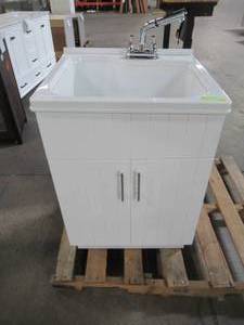 lot 200 image: Presenza Shaker Laundry Cabinet Kit with Pull-Out Faucet QL058