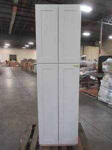 lot 205 image: allen  roth 24-in W x 84-in H x 24-in D Linen Maple Door Pantry Semi-Custom Cabinet 63131AV