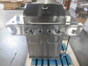 lot 206 image: Nexgrill 4-Burner Propane Gas Grill in Stainless Steel with Side Burner 720-0830H