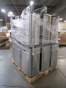 lot 225 image: WHOLESALE MIXED PALLET OF EKO & KOHLER STEPMOTION SENSOR TRASH CANS