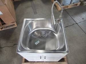 lot 226 image: Glacier Bay All-in-One 24.2 in. x 21.3 in. x 33.8 in. Stainless Steel Laundry Utility Sink and Cabinet QL033Y