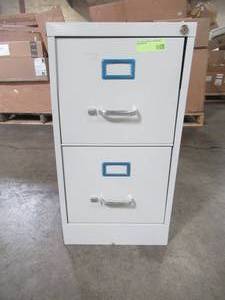 lot 227 image: Lorell 15 in. x 25 in. x 28.4 in. 2-Drawer Light Gray Vertical File LLR60654
