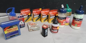 LOT OF CO2 CYLINDERS, BBS AND PLASTIC BBS, DAISY BCO2200