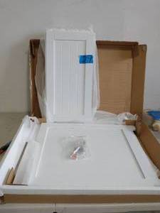 lot 29 image: Contemporary Country White No Additional Features Wood Hamper with Wainscot Panels