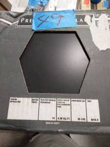 lot 49 image: 9 in. x 10.5 in. Glassel Nero Hexagon Matte Porcelain Floor and Wall Tile ( 6.89 sq. ft.Case)