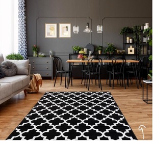 lot 9 image: Trellis Collection Black 8 ft. x 10 ft. Polypropylene Area Rug