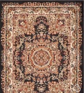lot 3 image: Grace BlackCream 7 ft. 9 in. x 9 ft. 5 in. Plush Indoor Area Rug