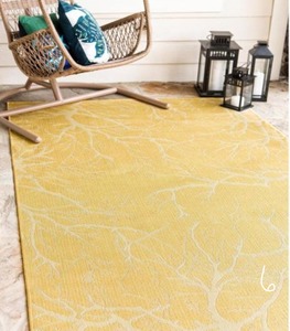 lot 6 image: UNIQUE LOOM Outdoor Branch Yellow 6 0 x 9 0 Area Rug