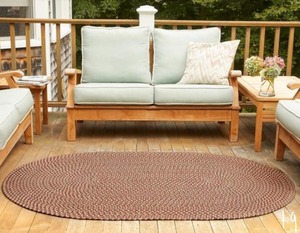 lot 19 image: Westport Garnet Tweed 7 ft. x 9 ft. Oval IndoorOutdoor Braided Area Rug