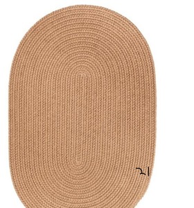 lot 21 image: Texturized Solid Camel Poly 7 ft. x 9 ft. Oval Braided Area Rug (Brand Rating 4.35)