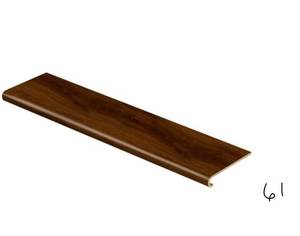 lot 61 image: 15 CAP A TREAD Shadow Hickory 47 in. Length x 12-18 in. W x 1-1116 in. T Vinyl Overlay to Cover Stairs 1 in. T