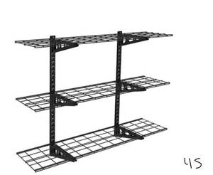 lot 46 image: FLEXIMOUNTS 12 in. x 48 in. Steel Garage Wall Shelving in Black (3-Pack)
