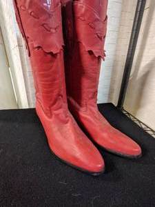 Laredo Genuine Leather Red Western Style Boots Womens Size 8