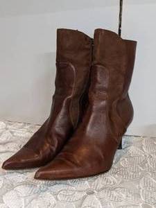 Anne Klein Brown Leather Booties