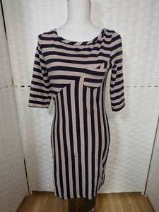 Lucky Brand Striped Cotton Assymetrical Dress Sz L