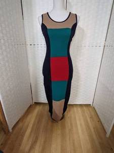 Rewind Colorblock Bodycon Dress, Sz M