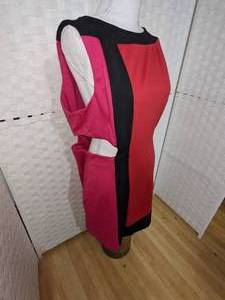 Asos Colorblock Sleeveless Dress wSide Cut-Outs Sz 14, New