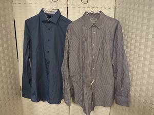 2 New Mens Slim Fit Dress Shirts Sz 17