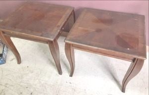 (2) Wood End Tables (26.5 X 24 X ...