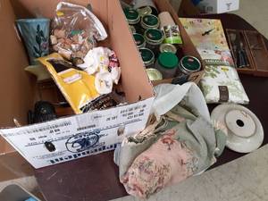 Glass Jars, Tablecloths, Wall Cloc...