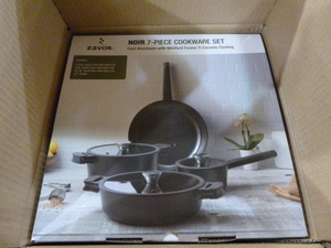 lot 19 image: NEW Noir Zavor 7 Piece Cookware Set
