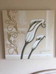 2 Floral  Canvas Framed Pieces