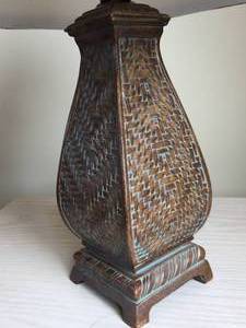 Decorative Table Lamp With Weave Patterned Base