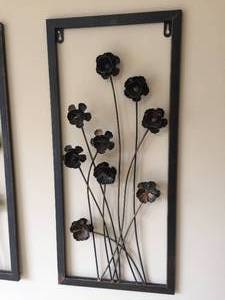 3 Piece Metal Floral Wall Hangings