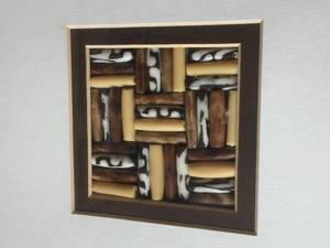 Unique Wood Inlay Framed Art