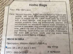 Floral Black and White Throw Rug made In India by Home Rugs